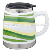 mejor venta de producto fabricado en china café taza promocional de cerámica taza con asa de viaje